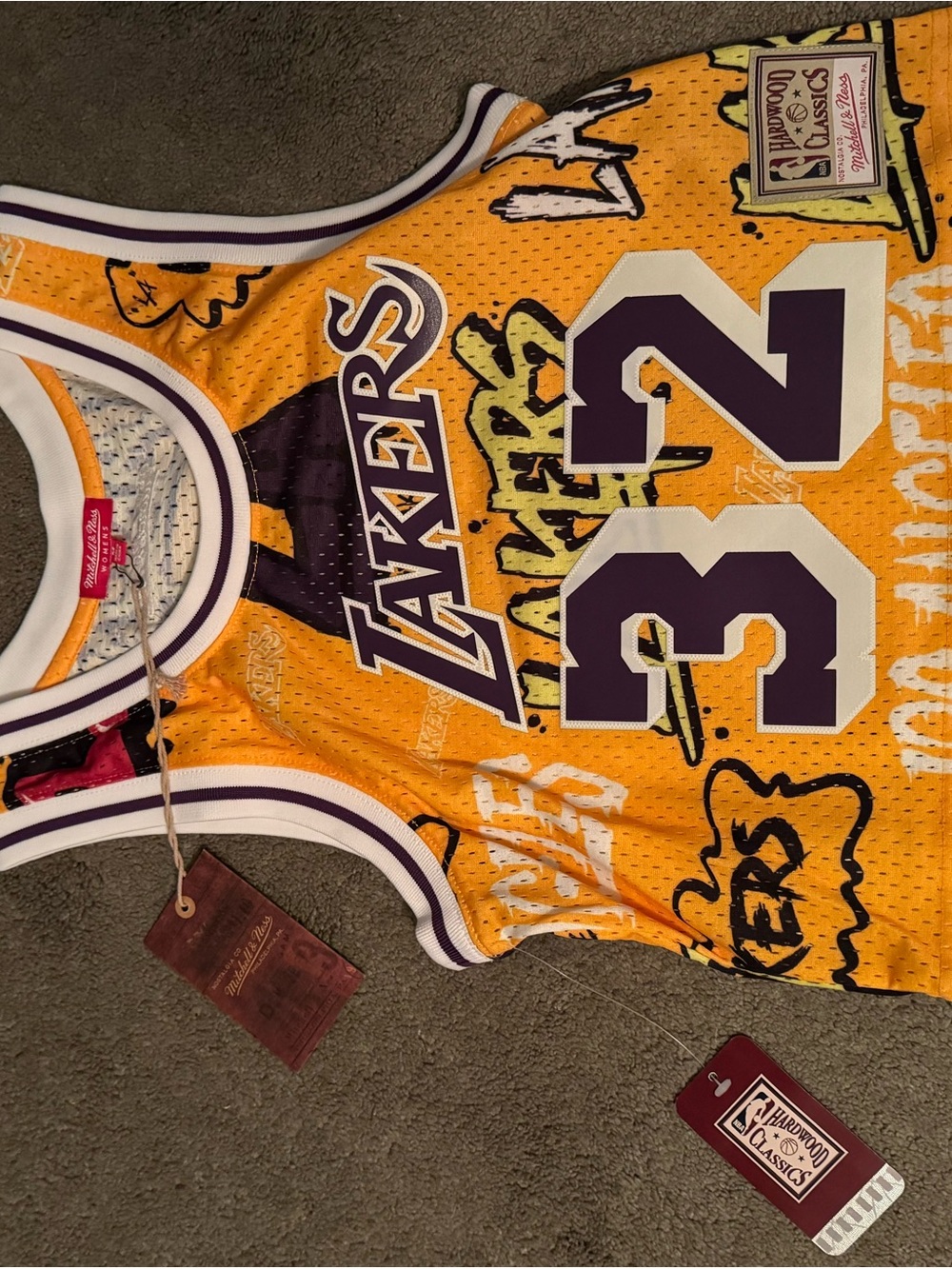 NBA Los Angeles Lakers Yellow/Purple #32 Hardwood Classics Jersey